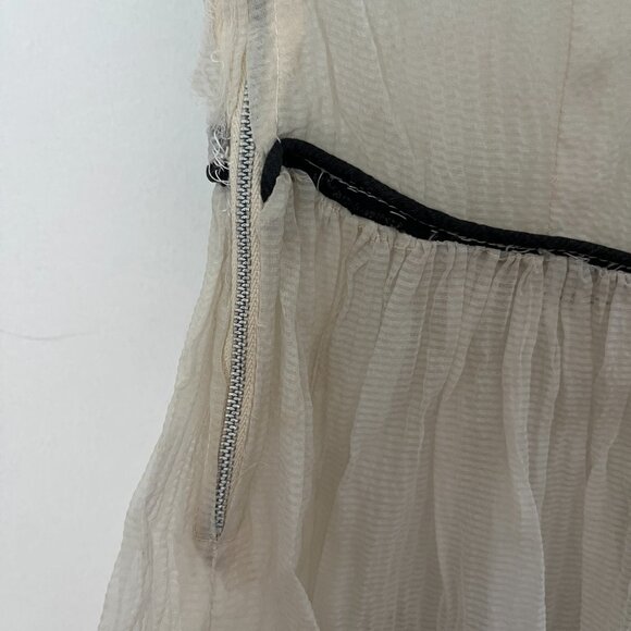 1950s Cream Crinkle Sheer Dress - Picture 10 of 11